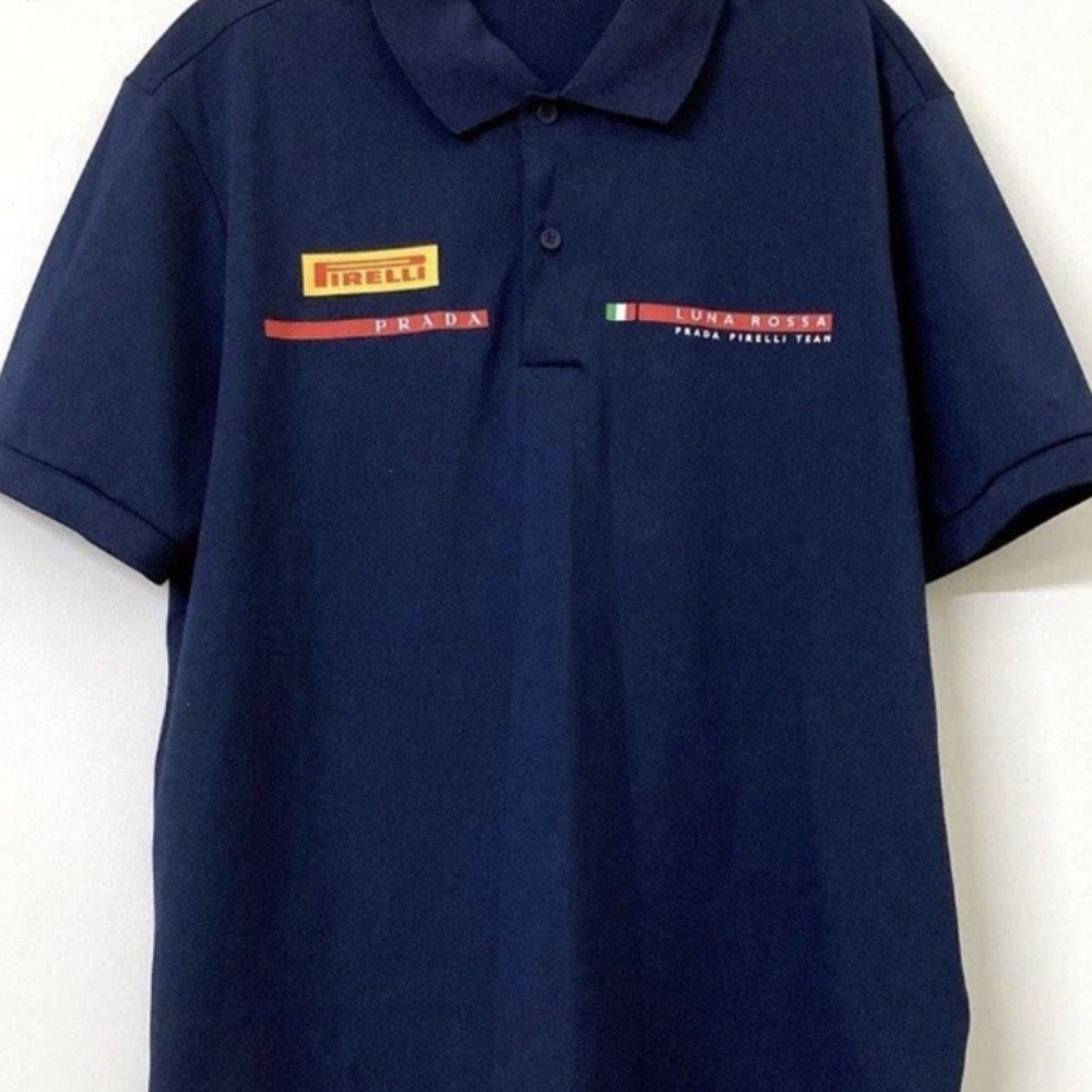Prada Men's Navy Polo Shirt Size Large